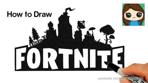 How to Draw Fortnite Logo Easy