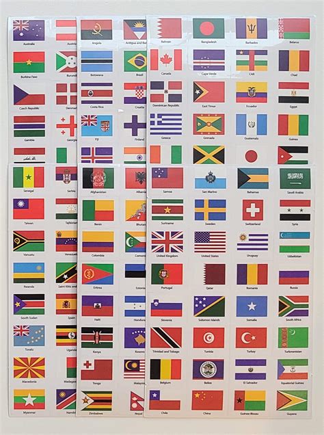 World Flags Stickers 192 Countries PVC transparent planner | Etsy