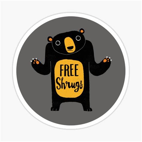 "Free Shrugs" Sticker for Sale by DinoMike | Redbubble