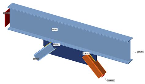 Chevron Brace Connection in a braced frame | IDEA StatiCa