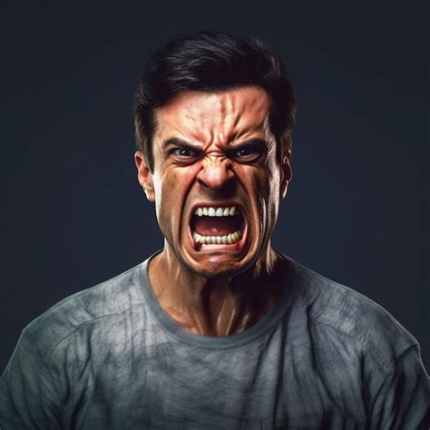 Premium Photo | 3D rendered illustration of angry man face