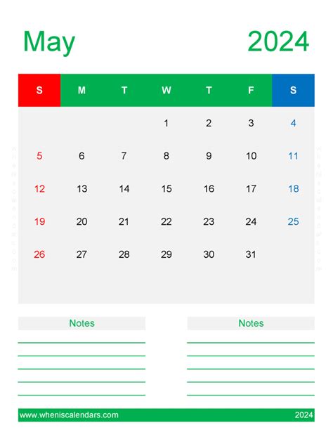 Printable May Calendar 2024 Monthly Calendar