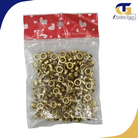 Brass Eyelet Ring (200 Pcs) ရွေကွင်းသေး | Golden Tiger Stationery Store