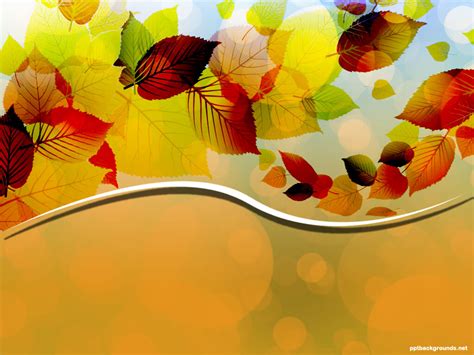 Creative Autumn Leaves Vector Backgrounds For Powerpoint Regarding Free ...