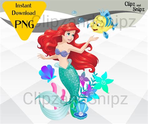 Ariel PNG Clipart Little Mermaid Instant Digital Download for - Etsy ...