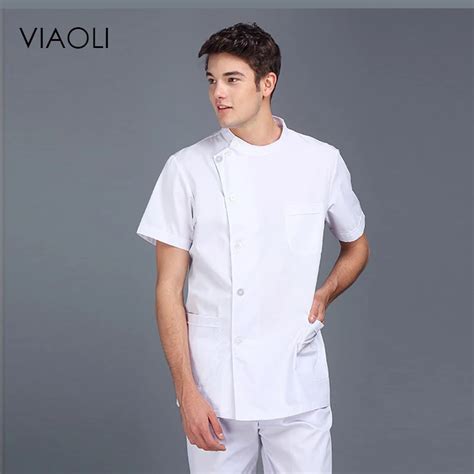 Viaoli Men Coat Clothing Scrubs Nurse Uniform Short Sleeve Uniform ...