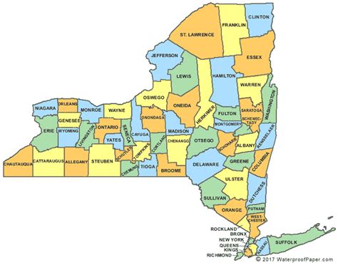 Upstate New York Map By County