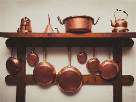 Pots & Pans Kitchen & Dining Antique copper saucepan with decorated lid ...