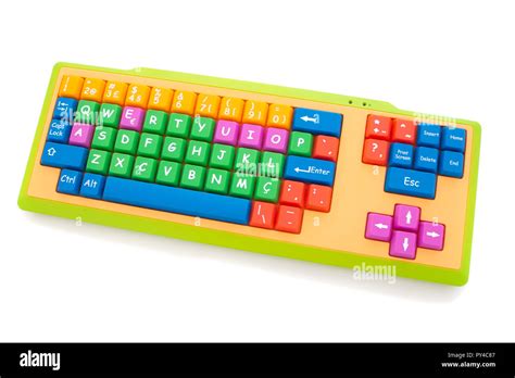 kids learning colorful keyboard isolated on a white background Stock ...