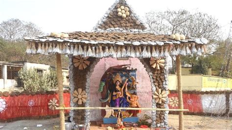 theme-pujas - Rural life depicted in coal town Saraswati Puja pandal ...