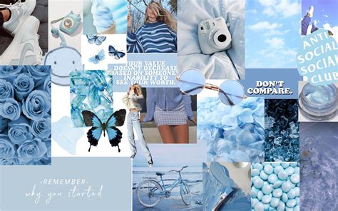 Aesthetic Baby Blue Collage Wallpapers - Wallpaper Cave