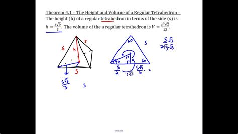 Height and Volume of a Regular Tetrahedron - YouTube