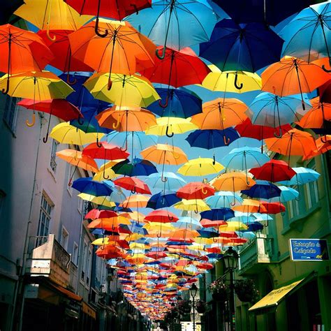 Hundreds of Floating Umbrellas Once Again Cover The Streets in Portugal ...