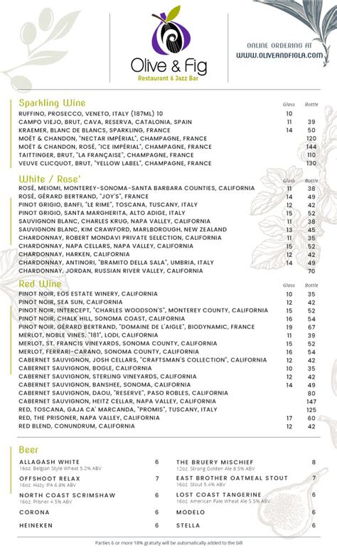 Menu – Olive and Fig