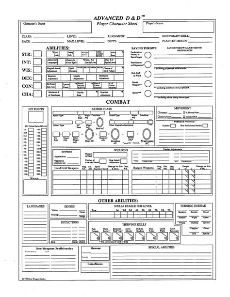 Dungeons And Dragons Character Sheet 1st Edition Pdf - yardlasopa