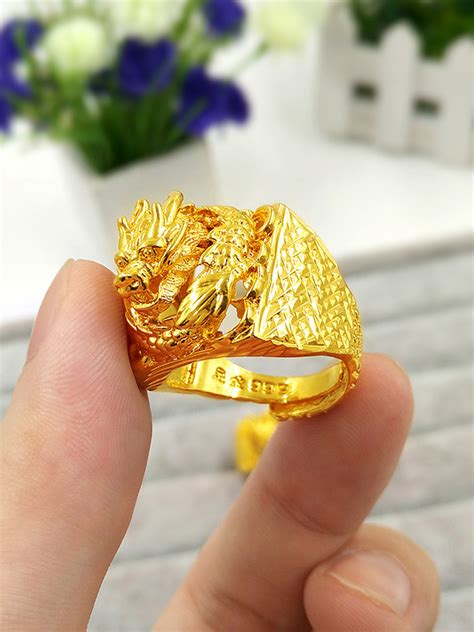 Men 24K Gold Plated Dragon Ring - 1000014109