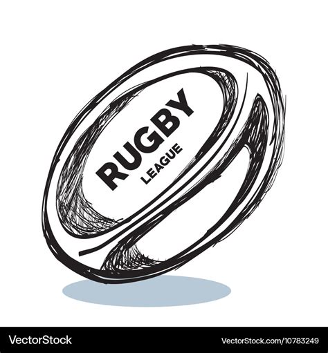 Hand drawing rugby ball design Royalty Free Vector Image