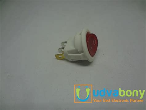 Round Rocker Switch 6A/250V-White - Udvabony.com - Electronics, Sensors ...