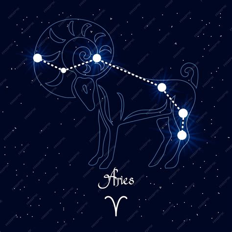 Aries, constelación y signo zodiacal en el fondo del universo cósmico ...