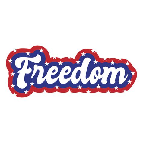 Freedom America Color Lettering Badge PNG & SVG Design For T-Shirts