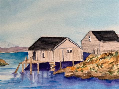 ORIGINAL COASTAL MAINE Watercolor Maine Coastal Wall Art | Etsy