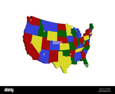 colorful map of the United States Stock Photo - Alamy