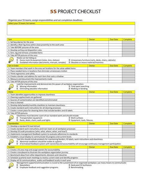 5S Checklist