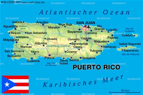 Karte von Puerto Rico (Insel in USA) | Welt-Atlas.de