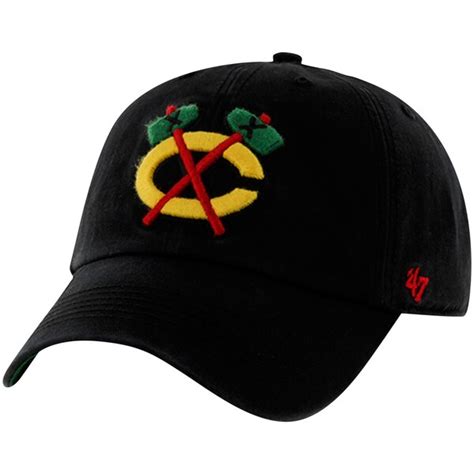 Men's Chicago Blackhawks '47 Brand Black Franchise Fitted Hat - Shop ...