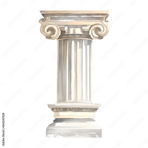 roman column digital drawing with watercolor style illustration Stock ...