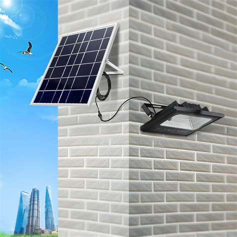 Remote Control Solar LED Flood Light Wall Lamp Garage Courtyard Garden ...