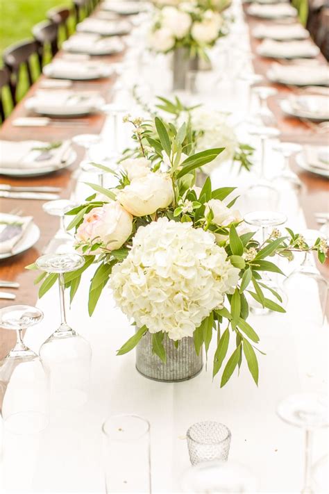 Lush White Hydrangea Centerpieces | White hydrangea centerpieces ...