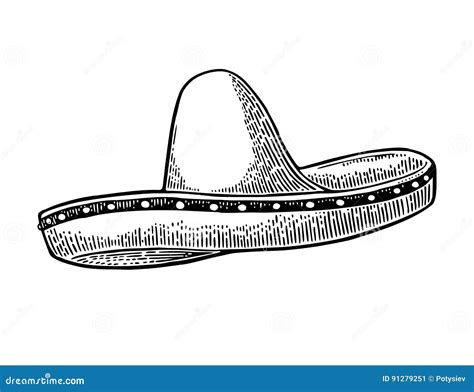 Black Drawing Sombrero White Stock Illustrations – 423 Black Drawing ...