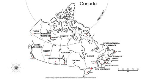 Map Of Canada Provinces Capitals