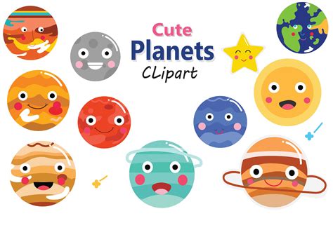 Cute Solar System Planets Clipart Graphic by Cuttie clipart · Creative ...