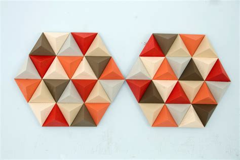 Wood Wall art geometric, hexagon, mid century wall art, SALE unique ...