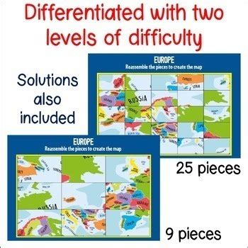 Continent Jigsaw Activity for Europe - European Map Puzzle - Print and ...