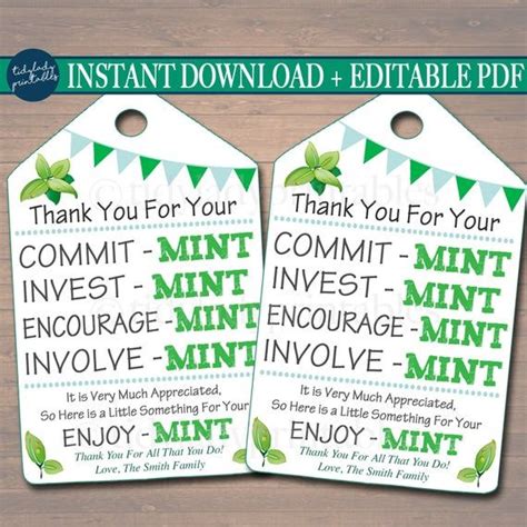 two green and white tags for mint mint mint mint mint mint mint mint ...