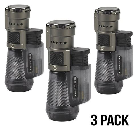 Vertigo by Lotus Cyclone Triple Torch Cigar Lighter Charcoal 3 Pack ...