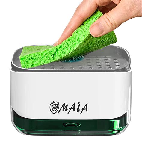 Buy OMAIA 2-in-1 Kitchen Soap Dispenser with Sponge Holder ...