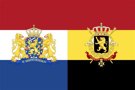 Peacefully reunited: Flag of the Dual Kingdoms of the Netherlands and ...