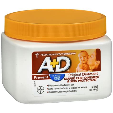 A+D Diaper Rash Ointment & Skin Protectant Original – 16 OZ – Medcare ...