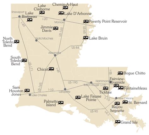 Map Of Louisiana State Parks - Map