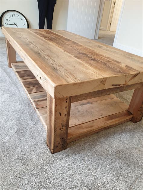 Buy rustic wood coffee table made from reclaimed timber