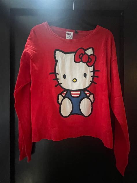 Hello Kitty knit sweater, Women's Fashion, Tops, Others Tops on Carousell