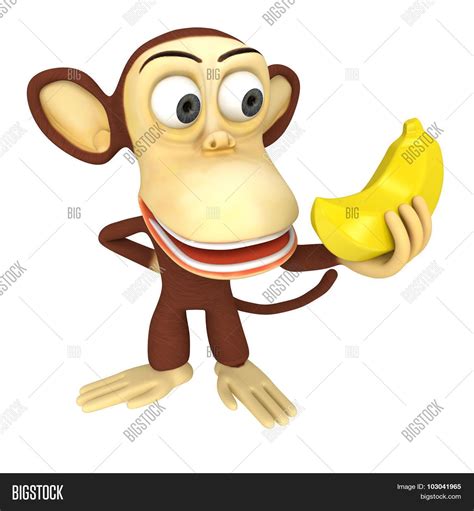 3D Funny Monkey Banana Image & Photo (Free Trial) | Bigstock