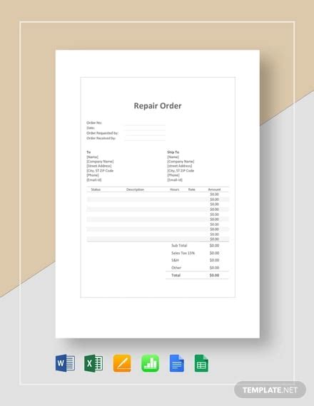 14+ Repair Order Templates - Google Docs, Word | Free & Premium Templates