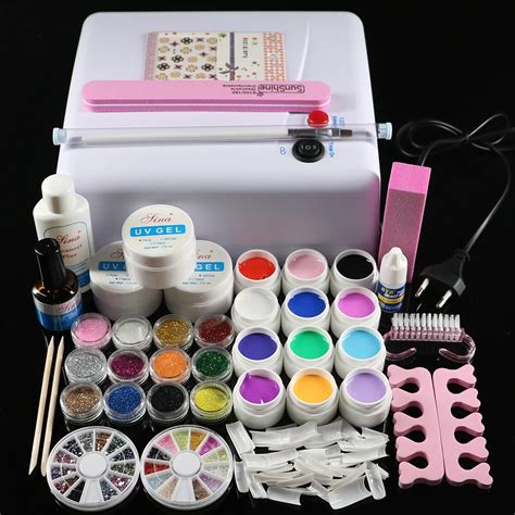 Nic 76 Professional Full Set 12 color UV Gel Kit Brush Nail Art Set ...