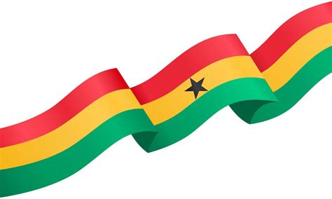 Ghana flag wave isolated on png or transparent background,Symbol Ghana ...