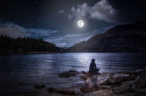 The Moonlit Lake | Lake photography, Mountains at night, Moonlight ...